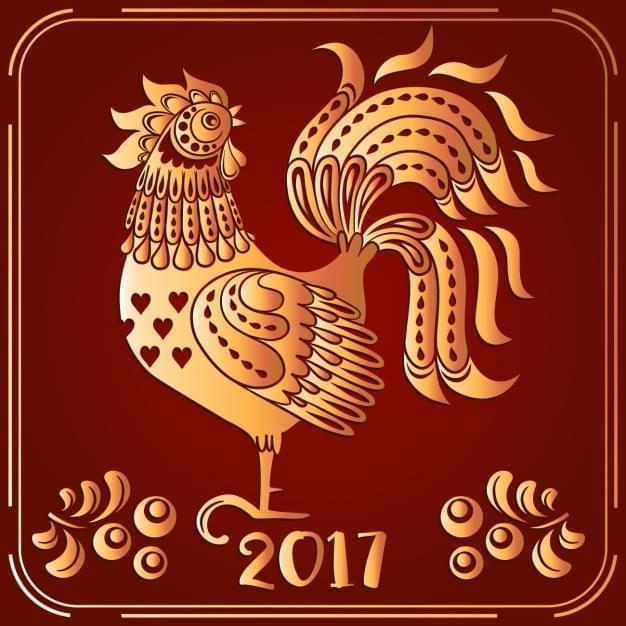 2017 金鸡矢量素材 新年素材7952,