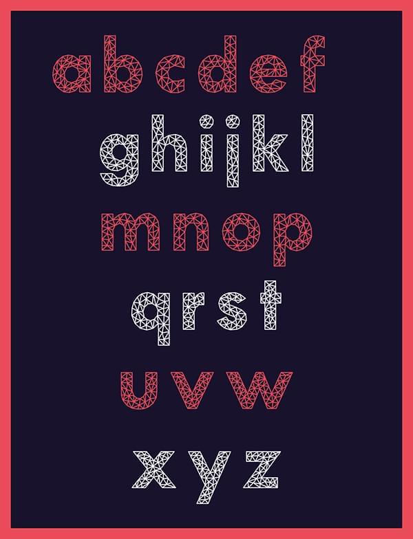 多边形英笔墨体 AROLY FONT3326,多边,多边形,英文,笔墨,字体