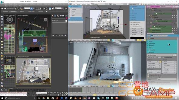 3DS MAX模子场景导进Blender插件 3DtoAll MaxToBlender V3.3 For 3DS MAX 2015-2023 破解版1739,