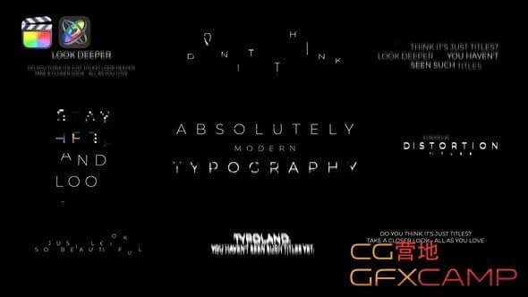 FCPX插件-12组旌旗灯号破坏毛刺笔墨题目动绘 Glitch Titles2818,