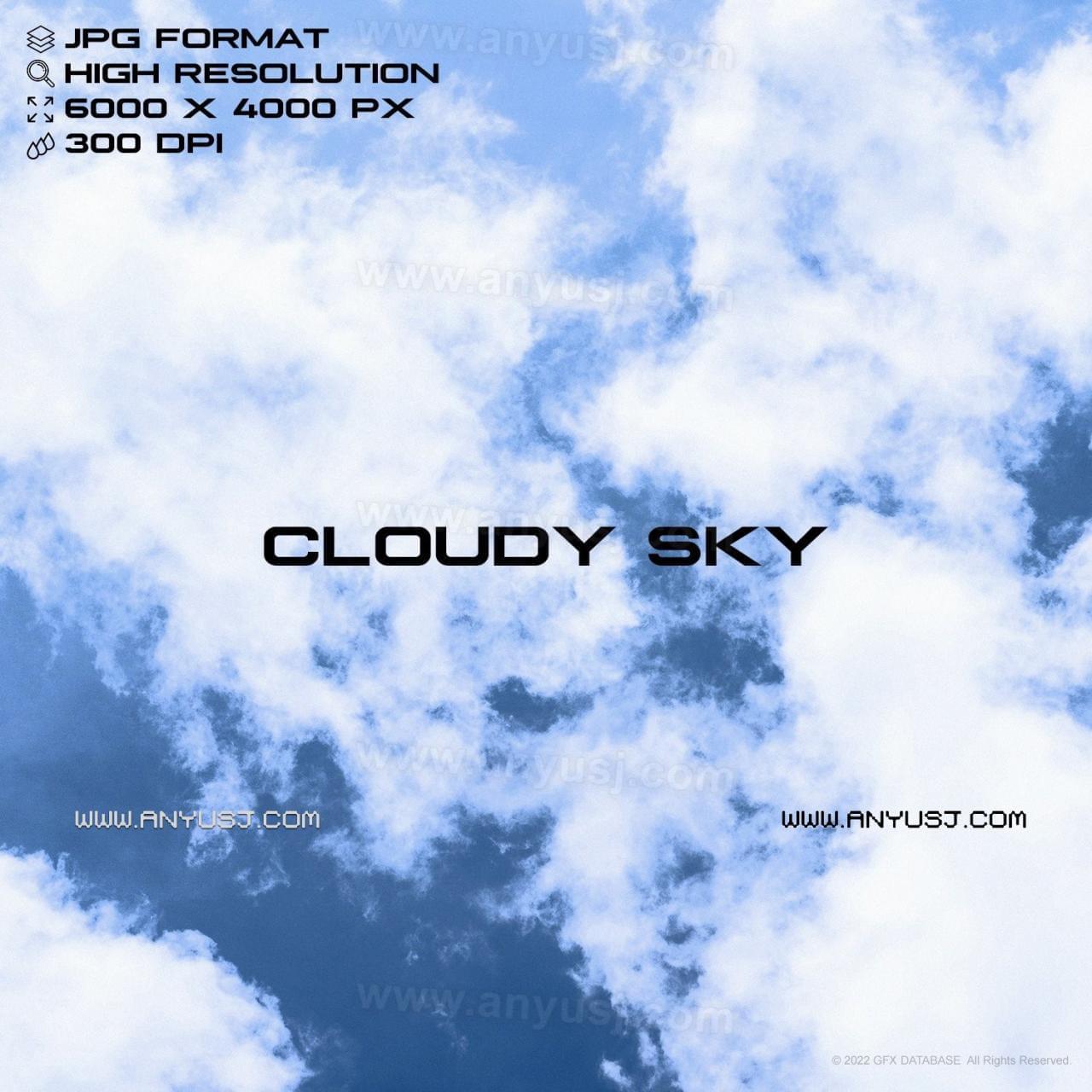 免费多云蓝色下浑天空布景拍照包Cloudy Sky Imagery1932,免费,费多,多云,云蓝,蓝色