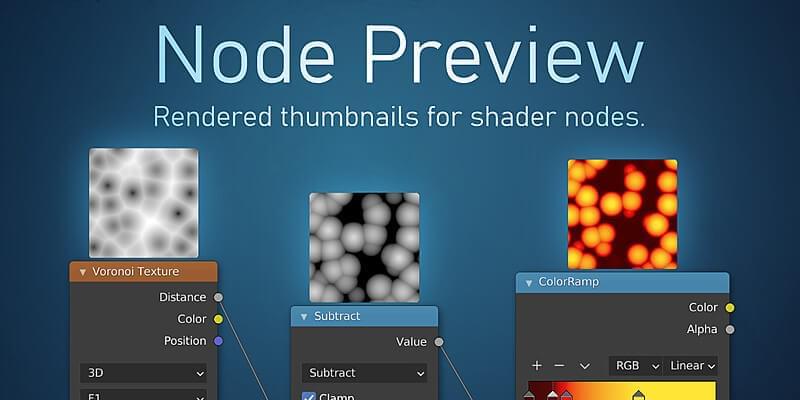 Blender插件-Node Preview v1.9 节面预览缩略图可视化东西3660,blender,插件,preview,节面,预览