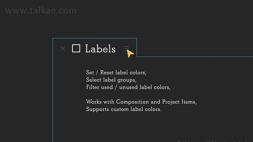 AE插件-Aescripts Labels V3.3.2 图层标签色彩批量办理 利用教程1204,插件,label,图层,标签,色彩