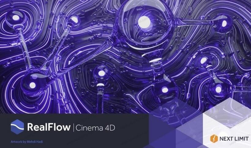 C4D插件-NextLimit RealFlow C4D 3.2.3 R23-R24 C4D流体模仿插件8710,