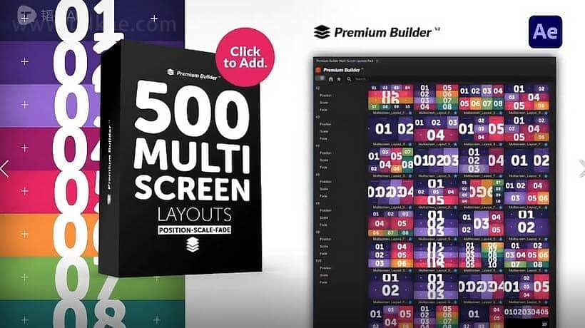 AE扩大-Multi Screen Layouts Pack 500个静态视频多屏规划排版展现2756,扩大,screen,layout,pack,500