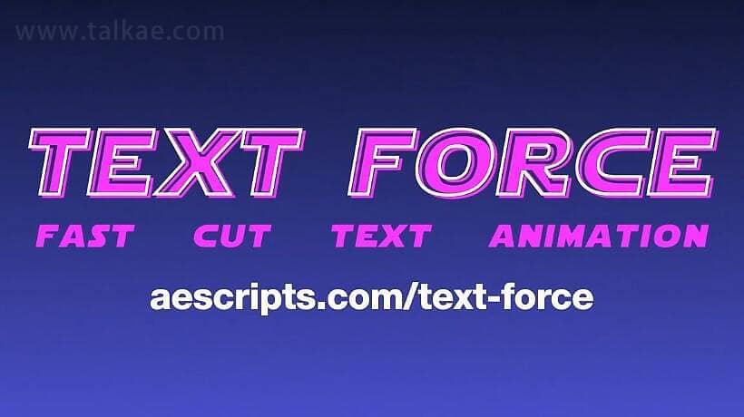 AE剧本-Text Force v1.1.3 按照音频主动天生快闪笔墨题目动绘 利用教程5753,剧本,force,按照,音频,主动