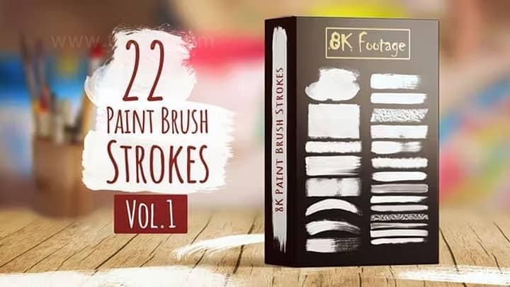 22组笔刷绘笔油漆涂抹途径动绘 8K Paint Brush Strokes Vol.19384,22,笔刷,绘笔,油漆,涂抹