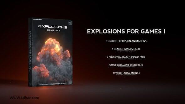 AE模板-explosions 影戏游戏烟雾爆炸殊效视频分解V18719,ae模板,模板,影戏,影戏游戏,游戏