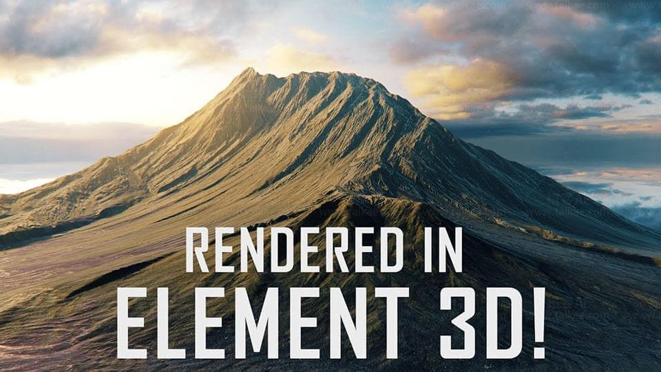 E3D下山山脉天形OBJ模子带E3D材量揭图 Terrascape Landscapes for Element 3D9286,下山,下山山,山山,山脉,天形