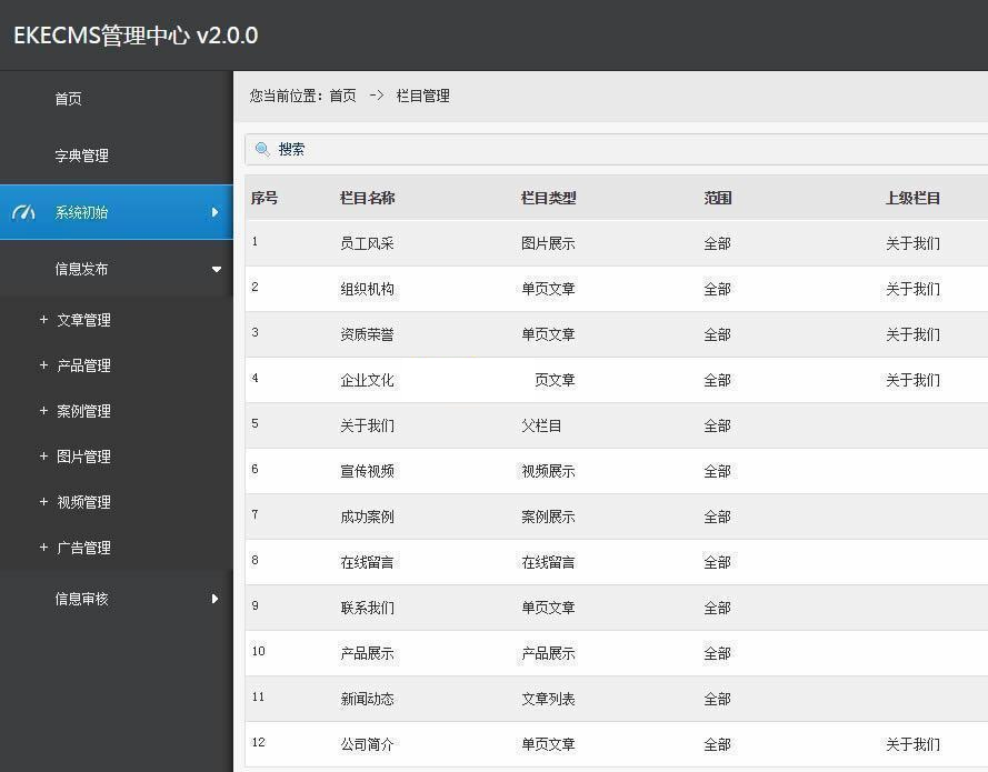 EKECMS网站办理体系(电脑端 脚机端) v2.1.131078,网站,网站办理,办理,办理系,办理体系