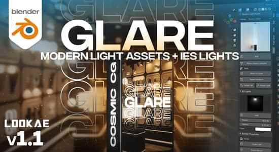 Blender插件-当代室内乱灯具灯光结果东西 Glare V1.1  Modern Light Asset   Ies Light4113,blender,插件,当代,室内乱,室内乱灯具