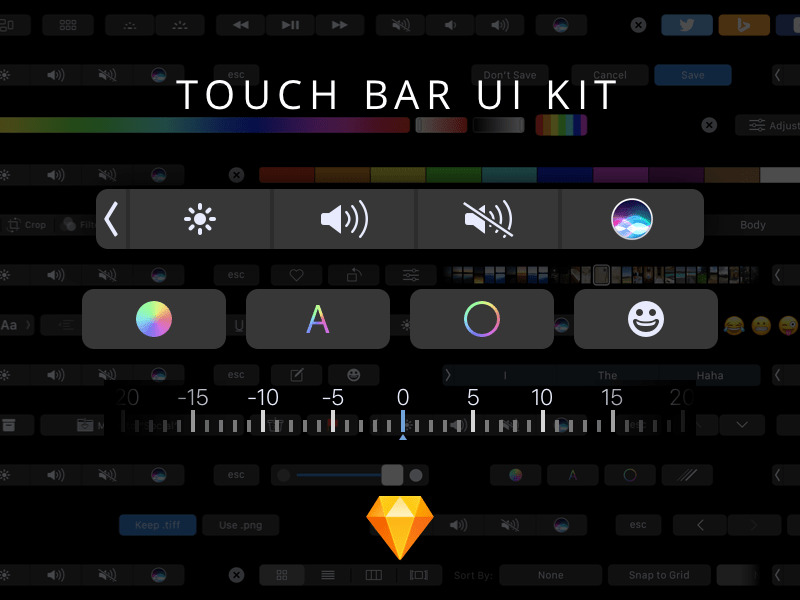 MacBook Pro Touch Bar UI Kit4629,macbook,pro,touch,bar